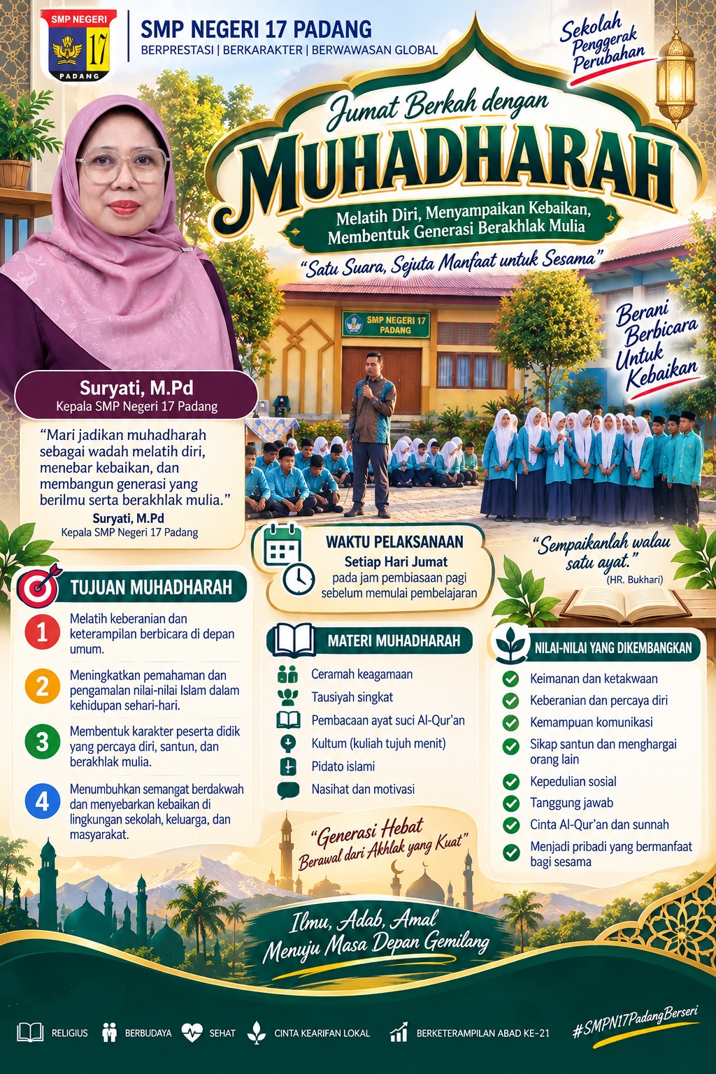 Poster Resmi Jumat Muhadharah - SMPN 17 Padang