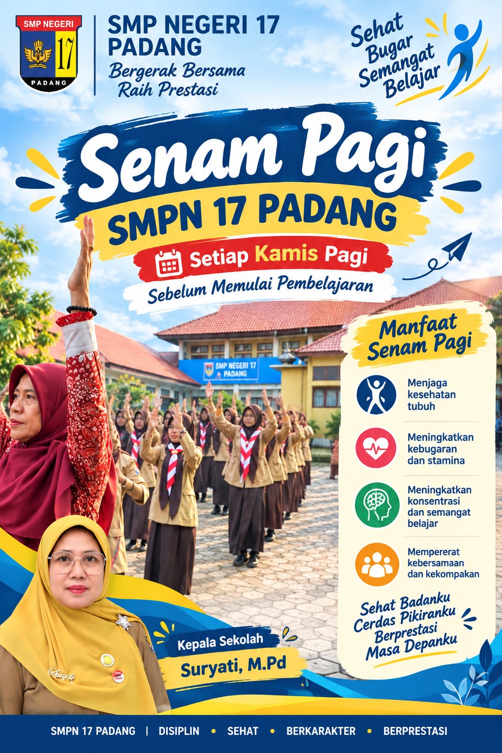 Poster Resmi Senam Pagi Bersama - SMPN 17 Padang